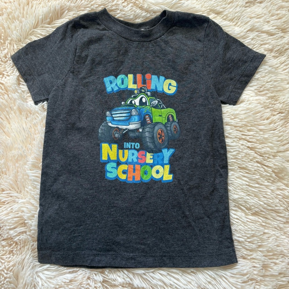 Rolling into Nursery School Monster Truck T-Shirt 3/4T - Picture 1 of 1